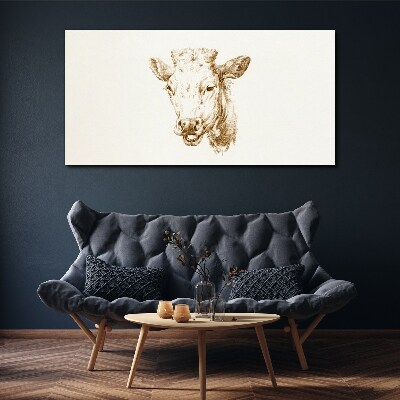 Vászonkép Barna árnyalatú tehén portréja