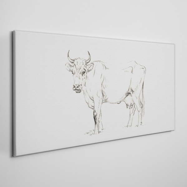 Vászonkép Tehén fehér alapon