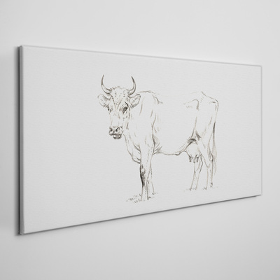 Vászonkép Tehén fehér alapon
