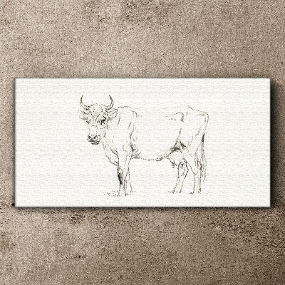 Vászonkép Tehén fehér alapon