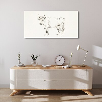 Vászonkép Tehén fehér alapon
