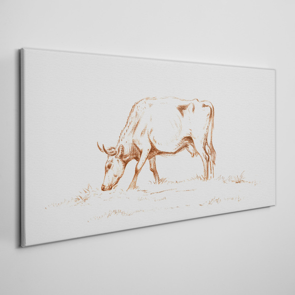 Vászonkép Tehén a réten