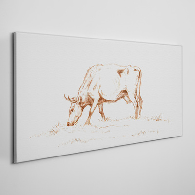 Vászonkép Tehén a réten