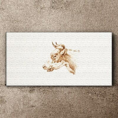 Vászonkép Barna árnyalatú tehén portréja