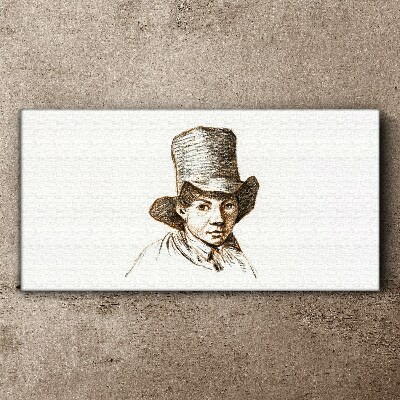 Vászonkép Portré kalapban