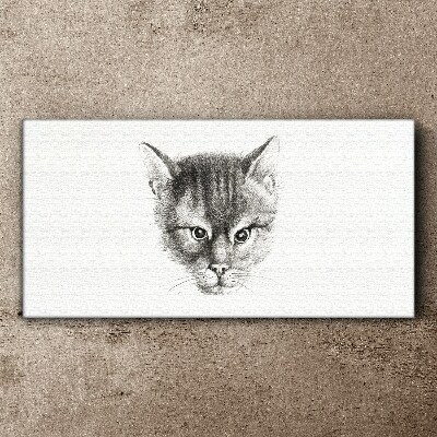 Vászonkép Portré egy macska a szürke árnyalataiban