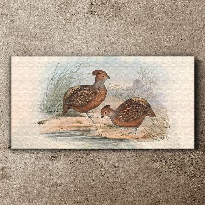 Vászonkép Békés táj madarakkal