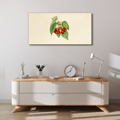 Vászonkép Piros cseresznye pasztell alapon