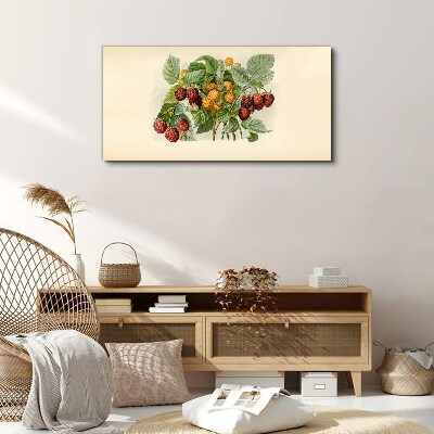 Vászonkép Gyümölcsös csokor málnából és szederből