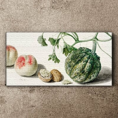 Vászonkép Gyümölcsök és diófélék harmóniában