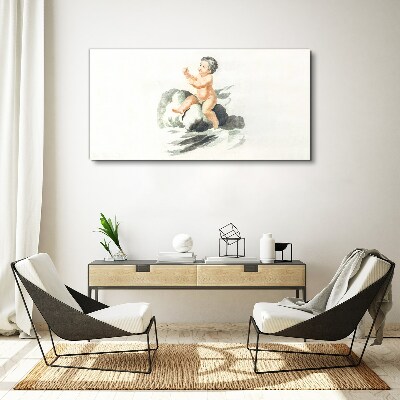 Vászonkép Gyermeki öröm a felhőn