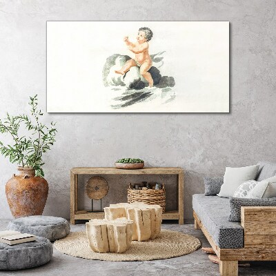 Vászonkép Gyermeki öröm a felhőn