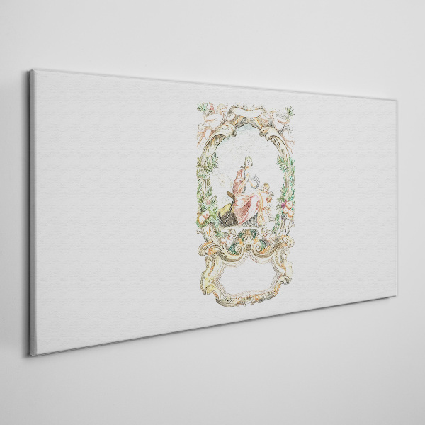 Vászonkép Romantikus jelenet dekoratív keretben