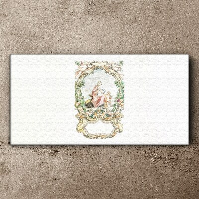 Vászonkép Romantikus jelenet dekoratív keretben