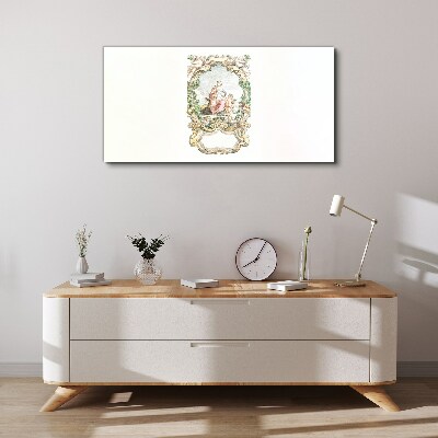 Vászonkép Romantikus jelenet dekoratív keretben