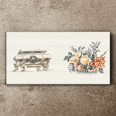 Vászonkép Csendélet vázával és virágokkal