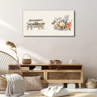 Vászonkép Csendélet vázával és virágokkal