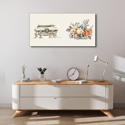 Vászonkép Csendélet vázával és virágokkal