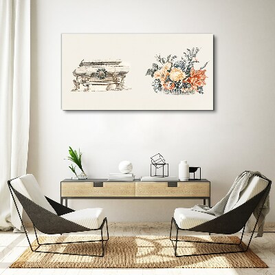 Vászonkép Csendélet vázával és virágokkal