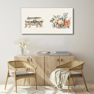 Vászonkép Csendélet vázával és virágokkal