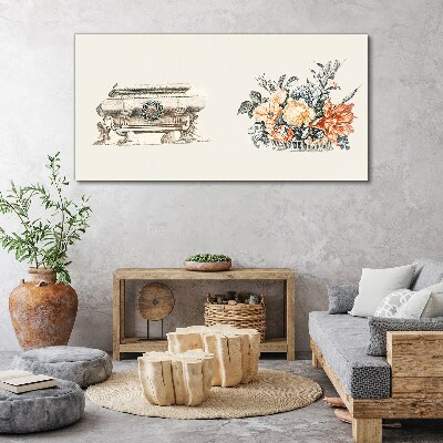 Vászonkép Csendélet vázával és virágokkal