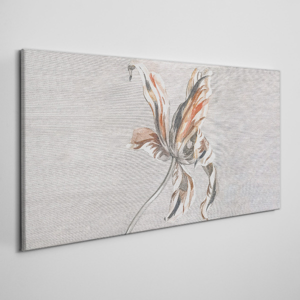 Vászonkép Finom virág szürke alapon