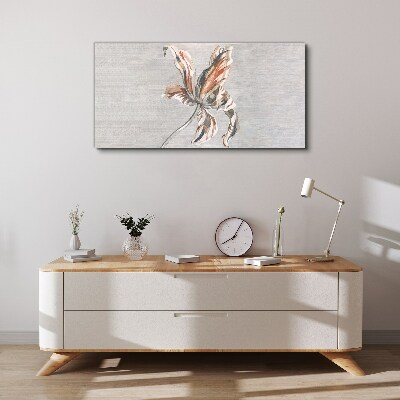 Vászonkép Finom virág szürke alapon