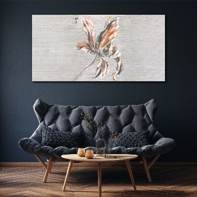 Vászonkép Finom virág szürke alapon