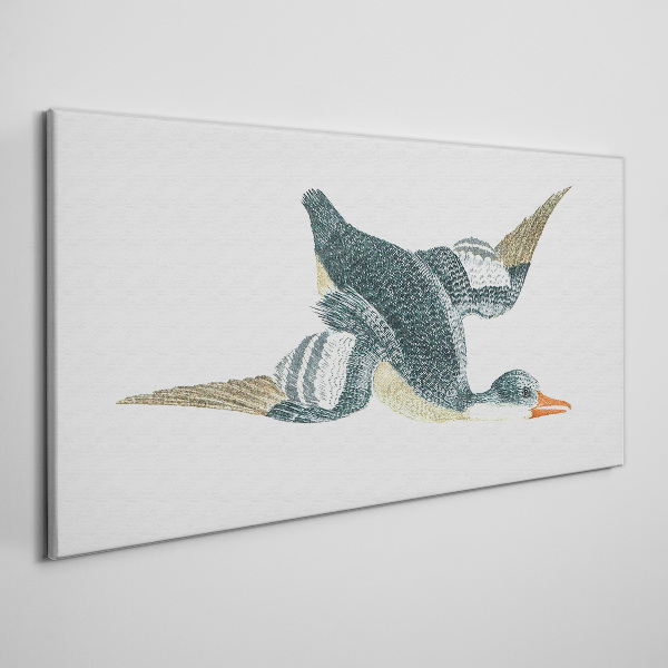Vászonkép Repülő kacsa pasztell árnyalatokban