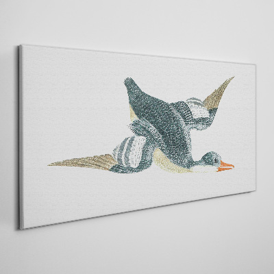 Vászonkép Repülő kacsa pasztell árnyalatokban