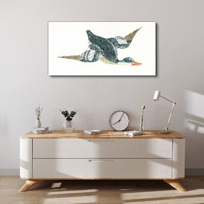 Vászonkép Repülő kacsa pasztell árnyalatokban