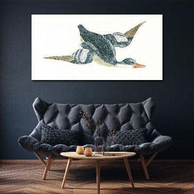 Vászonkép Repülő kacsa pasztell árnyalatokban