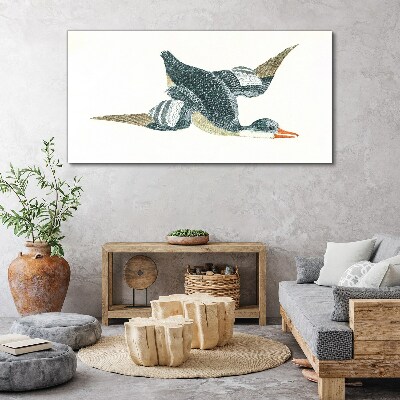 Vászonkép Repülő kacsa pasztell árnyalatokban