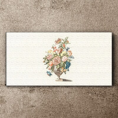 Vászonkép Váza pasztell színű virágokkal