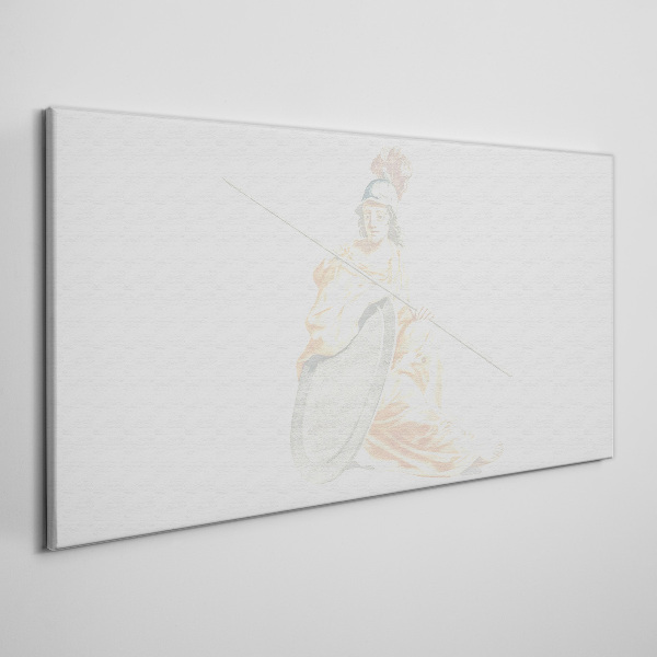 Vászonkép Védő pajzzsal és lándzsával