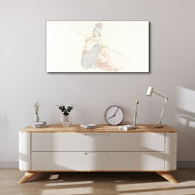 Vászonkép Védő pajzzsal és lándzsával