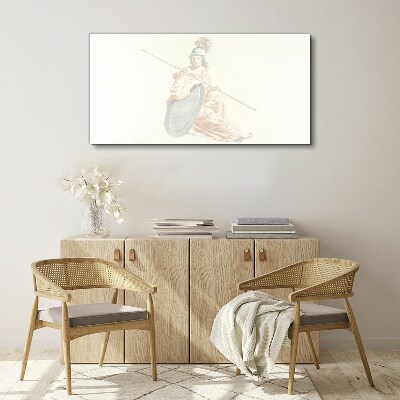 Vászonkép Védő pajzzsal és lándzsával