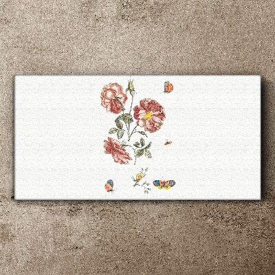 Vászonkép Virág motívum rovarokkal