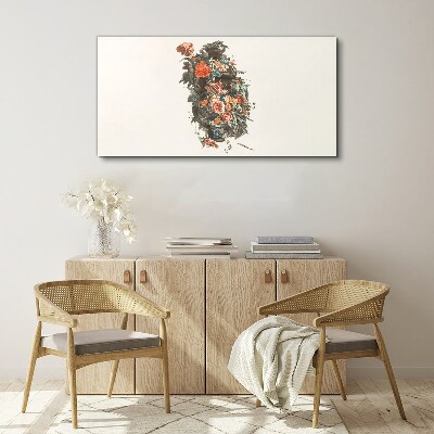 Vászonkép Virágos váza finom színekben