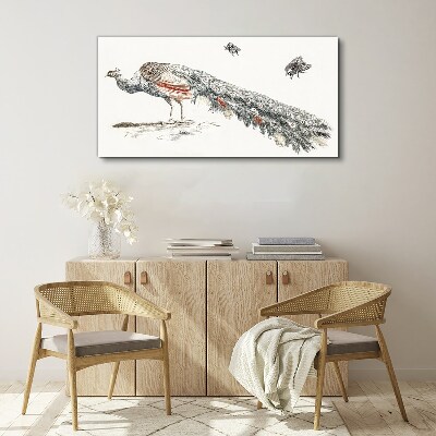 Vászonkép Páva legyekkel