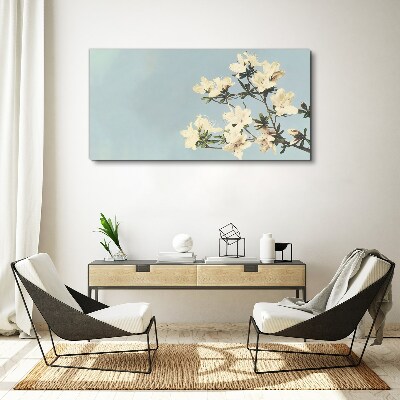 Vászonkép Virágkompozíció kék alapon