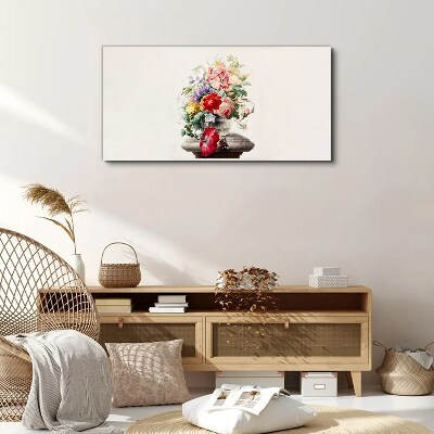 Vászonkép Virágkompozíció vázában