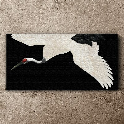 Vászonkép A fehér daru sziluettjének eleganciája