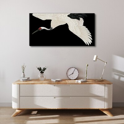 Vászonkép A fehér daru sziluettjének eleganciája