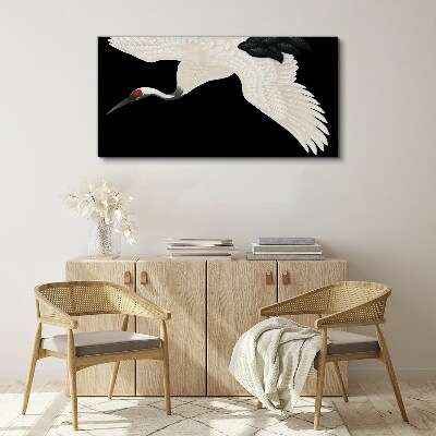 Vászonkép A fehér daru sziluettjének eleganciája
