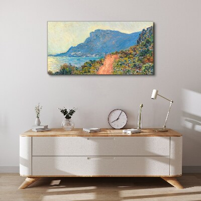 Vászonkép Csendes tengerpart a reggeli fényben