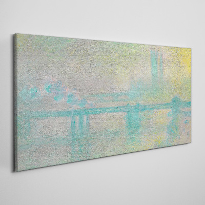 Vászonkép Téli reggel a folyón