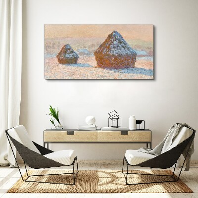 Vászonkép Téli táj hófúvásokkal