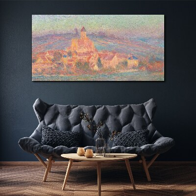 Vászonkép Ködös táj kastéllyal