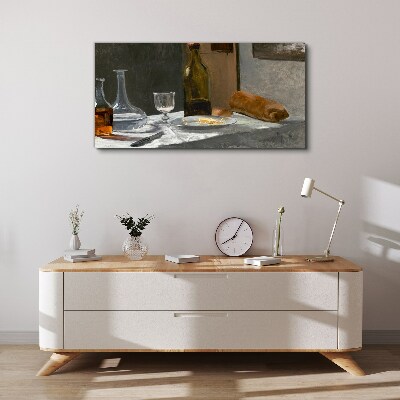 Vászonkép Csendélet palackokkal és üveggel